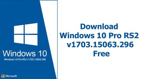 Windows 10 Pro v1703.15063.296 64-Bit DVD ISO Download